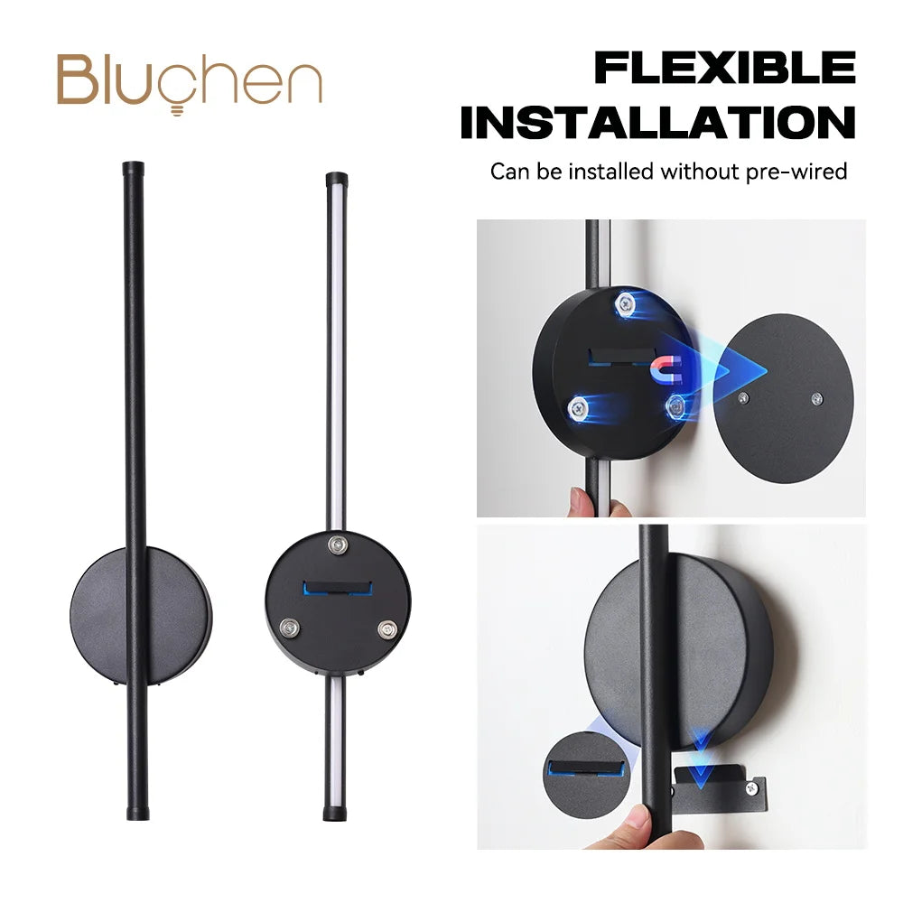 2 Pack Rechargeable Wall lights Interior Wall Sconces 80cm 50cm LED Wall Light with Remote Control for Gameroom Pegboard Bedroom