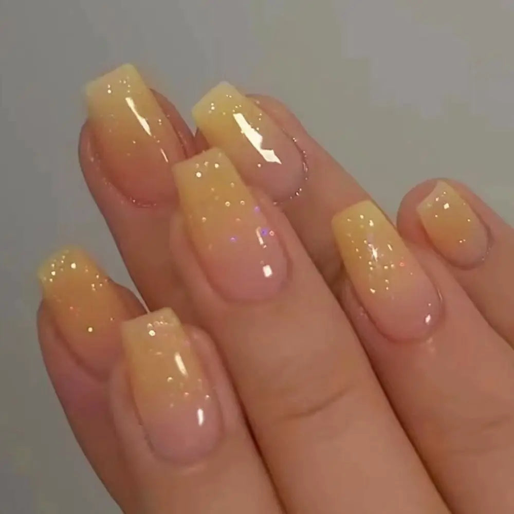 24PCS waterproof French Ombre Press-On Nails
