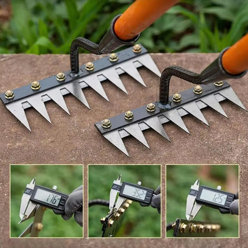 5/6/7/8 Teeth Garden Hand Rake Farm Tool Weeding Scarifier Agricultural Nail Harrow Metal Harrow Garden WeedingTool