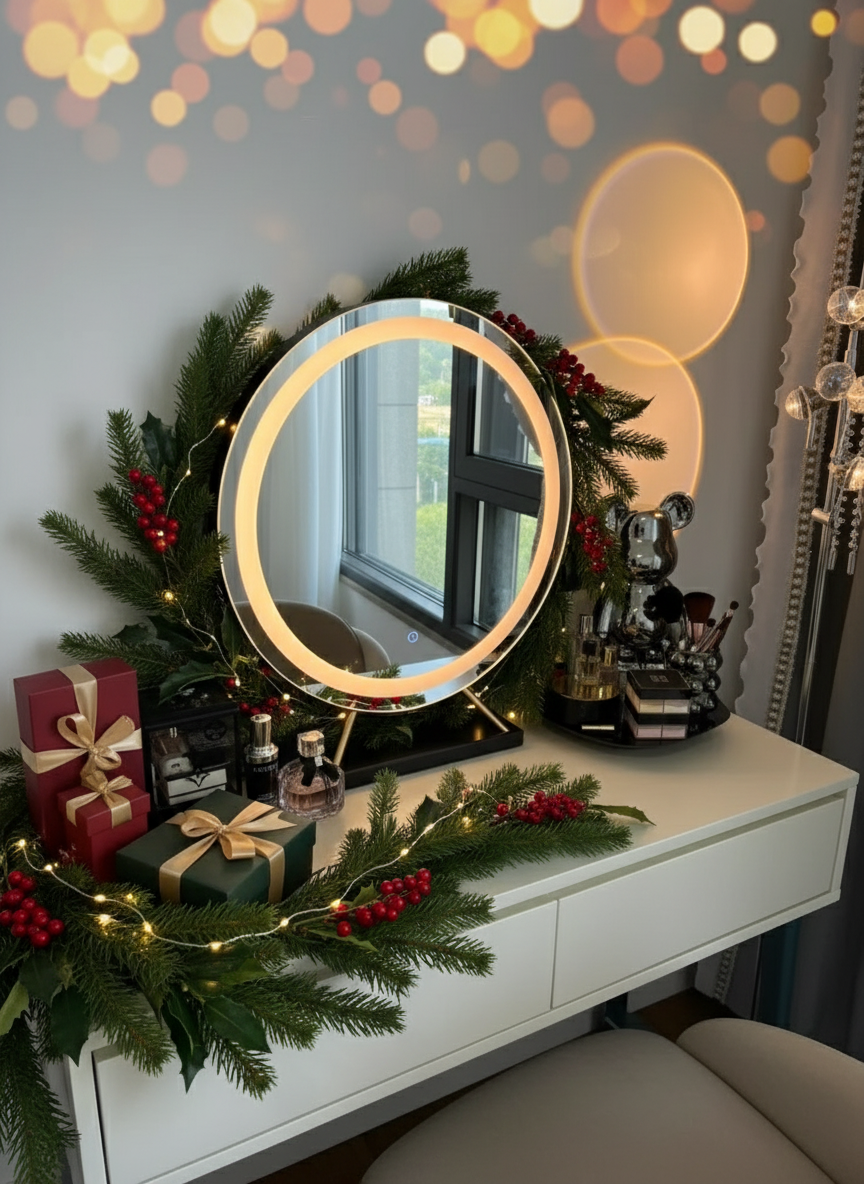 Christmas Makeup Mirror Banner