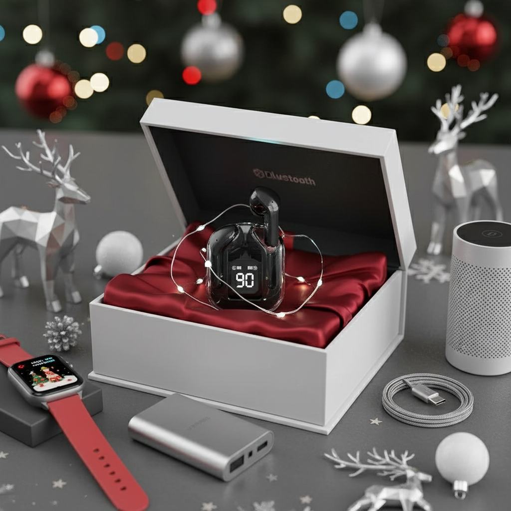 T2 Transparent Bluetooth Earbuds – HiFi Sound with LED Power Display