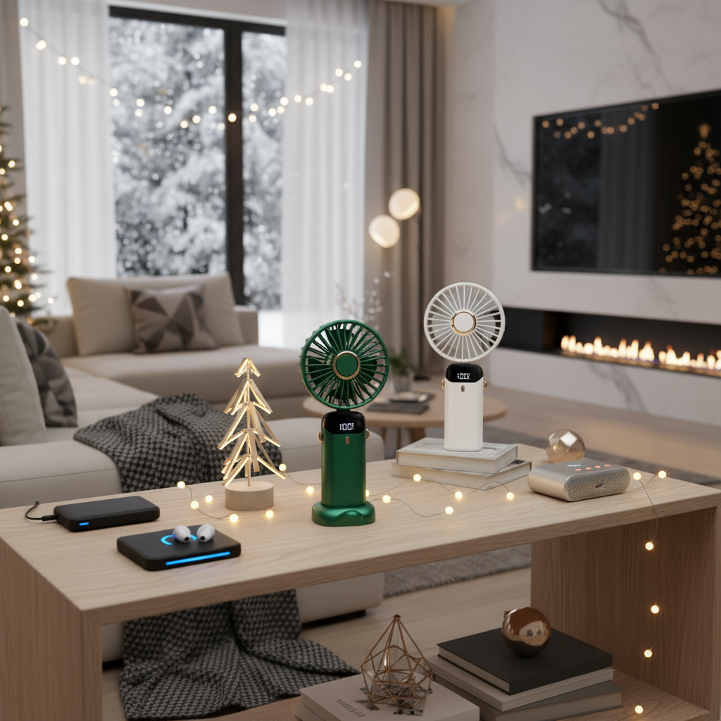 Smart Folding Fan with LED Display